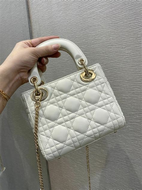 Lady Dior mini white bag